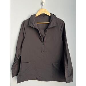 BABETTE SF sz P pullover tunic top in gunmetal dark gray zip henley EUC